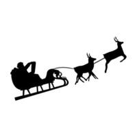 santa claus sleigh silhouette vector