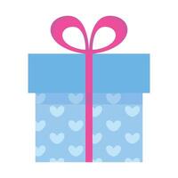 Gift Box With Hearts on white background vector