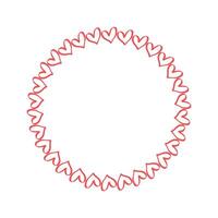 hand drawn hearts border and frame vector
