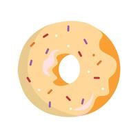 Dessert donut with sprinkles on white background vector