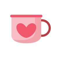 Coffee cup with heart icon on white background vector