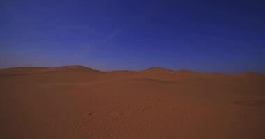 ein Panorama- Sand Düne von Sahara Wüste beim mhamid el Abonnieren im Marokko breit Schuss video