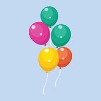 colorful balloon illustration on blue background vector