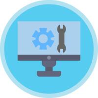 Technical Support Flat Multi Circle Icon vector