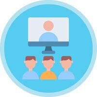 Virtual Class Flat Multi Circle Icon vector