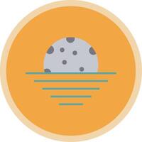 Moon Flat Multi Circle Icon vector