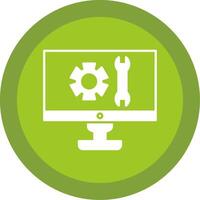 Technical Support Glyph Multi Circle Icon vector