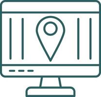 Location Line Gradient Round Corner Icon vector