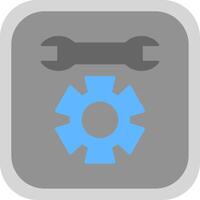 Technical Support Flat Round Corner Icon vector