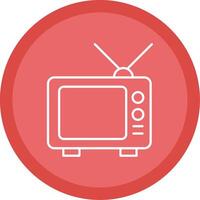 Television Line Multi Circle Icon vector