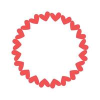 hand drawn hearts border and frame vector