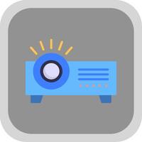 Projector Flat Round Corner Icon vector