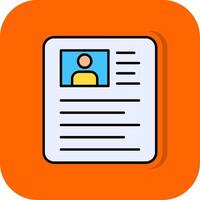 Portfolio Filled Orange background Icon vector