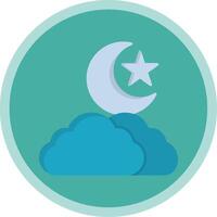 Night Flat Multi Circle Icon vector