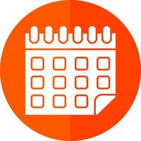 Calendar Glyph Red Circle Icon vector