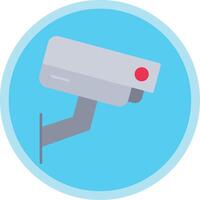 Security Camera Flat Multi Circle Icon vector