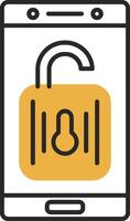 Unlock Skined Filled Icon vector