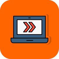 Fast Forward Filled Orange background Icon vector