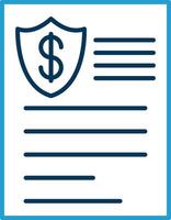 Insurance Line Blue Two Color Icon vector
