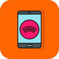 Smartphone Filled Orange background Icon vector