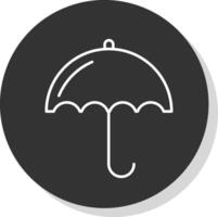 Umbrella Line Grey Circle Icon vector