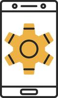 Setting Skined Filled Icon vector