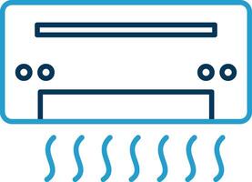 Air Conditioner Line Blue Two Color Icon vector