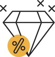 Diamond Skined Filled Icon vector