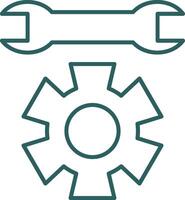 Technical Support Line Gradient Round Corner Icon vector
