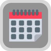 Calendar Flat Round Corner Icon vector