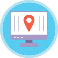 Location Flat Multi Circle Icon vector