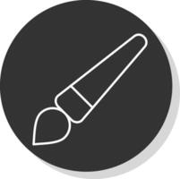 Brush Line Grey Circle Icon vector