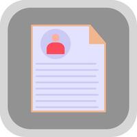 Curriculum Vitae Flat Round Corner Icon vector