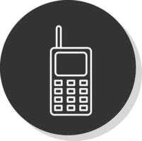 Walkie Talkie Line Grey Circle Icon vector