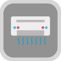 Air Conditioner Flat Round Corner Icon vector