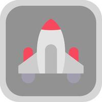 Spaceship Flat Round Corner Icon vector