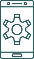 Setting Line Gradient Round Corner Icon vector