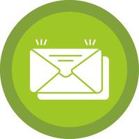 correo glifo multi circulo icono vector