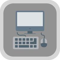 Computing Flat Round Corner Icon vector