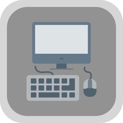 Computing Flat Round Corner Icon