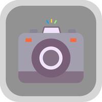 Photo Camera Flat Round Corner Icon vector