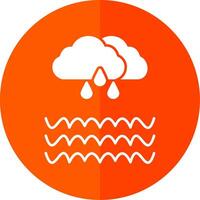 Flood Glyph Red Circle Icon vector