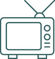 Television Line Gradient Round Corner Icon vector