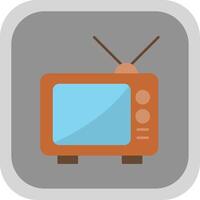 Television Flat Round Corner Icon vector