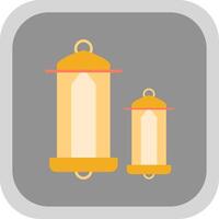 Lantern Flat Round Corner Icon vector