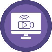 Live Stream Glyph Multi Circle Icon vector