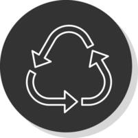 Recycle Line Grey Circle Icon vector