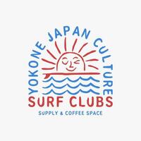 explorador surf con un japonés giro maravilloso Asia camiseta diseño vector