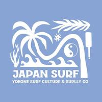 Exploring Surfing with a Japanese Twist Groovy Asia T-Shirt Design vector