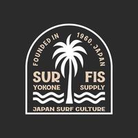 explorador surf con un japonés giro maravilloso Asia camiseta diseño vector